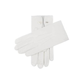 Dents Mens Buckingham Ceremonial Leather Gloves - White - Medium