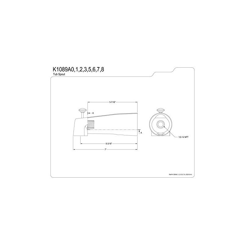 Kingston Brass K1089A1 Tub Spout with Diverter, Polished Chrome