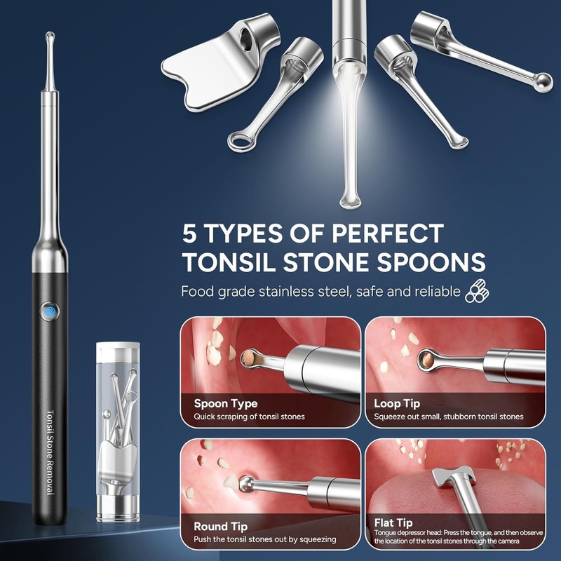 Tonsil Stone Remover with Camera - Upgraded Visual Tonsil Stone