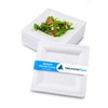 NationwidePaper 8 Inch Biodegradable Square Paper Plates, Bagasse White Disposable