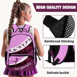 RKAOZJI Gymnastics backpack for girls women, Kids Dance Bag for School Sport Travel Daypack (Pink)