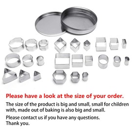 Cookie Cutter Set, Geometric Shapes Cutters, Metal Fondant Cutters Including Hexagon, Square, Circle, Oval, Octagon, Diamond Molds for Pastry, Fondant, Donuts, Clay, for Kitchen, Baking, Stainless