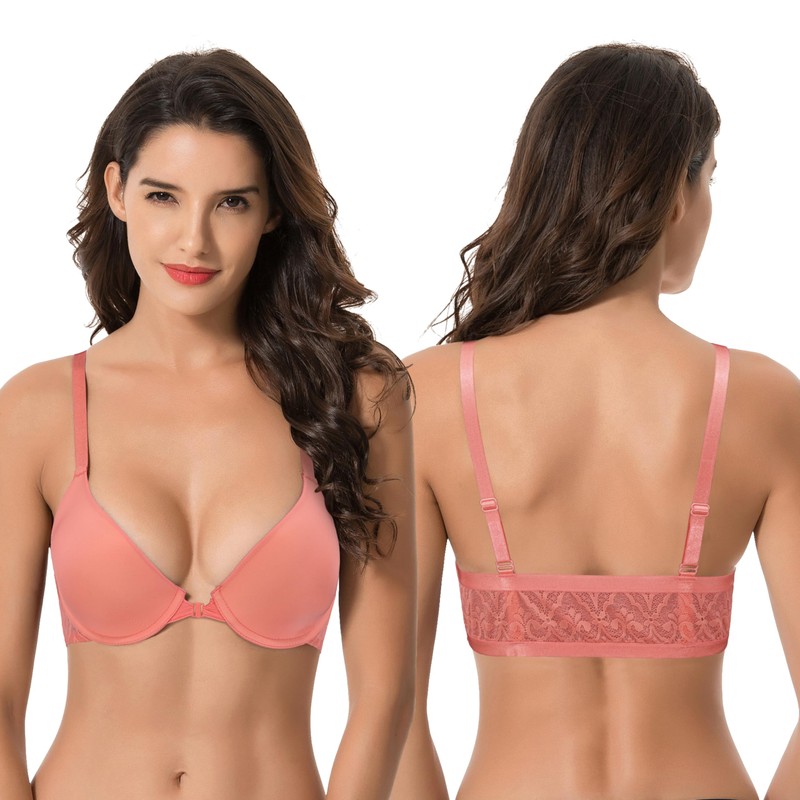 Curve Muse Women's Plus Size Full Coverage Underwire Front Close