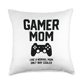 Smarty Pants Designs Mom, Funny Console Gamer Mother's Day Gift Throw Pillow, 18x18, Multicolor