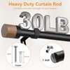 Adjustable Rustic Wood Curtain Rods for Windows 32-144 Inch,Black