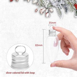 5/10/50 PCS Christmas Clear Plastic Bulb Shape Ornaments Fillable DIY Light Bulb Clear Christmas Ornaments Clear Plastic Xmas Ornaments Booze Ball for Xmas Home Party Decor(10pcs)