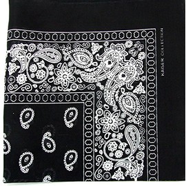 Kaiser Novelty Bandanas Paisley Cotton Bandanas (Black 22 X 22 in)