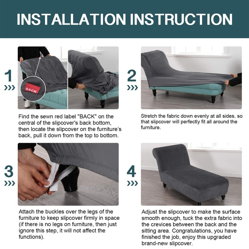 FantasDecor Funda de terciopelo para chaise longue, fundas de lujo