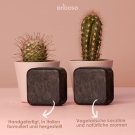 Solid organic shampoo cleansing and nourishing with vegetable charcoal - Enooso - Artisan Organic Natural Vegan