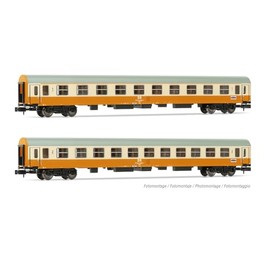 ARNOLD HN4435 Dr, Confezione da 2 carrozze Stadteexpress, Carrozza di 1a Classe più 2a Classe, livrea Arancione, Beige, carrozze passeggeri epIV