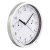 MC Power Design Wanduhr modern Silber | mit Thermometer und