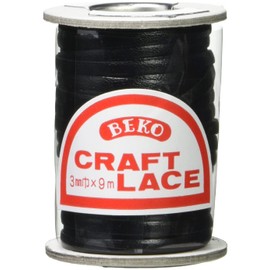 Kraft 3523-03 Kagari Lace, Craft Lace, Small Roll, 0.1 inch (3 mm), Black