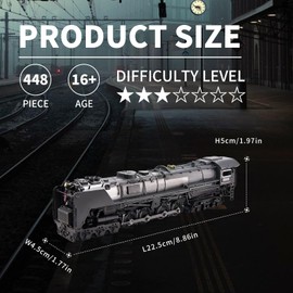 Piececool 3D Metal Puzzles for Adults, Class S-2 Locomotive 3D Metal Puzzles Trains Metal Model Kits,DIY 3D Brain Teaser Puzzle, Great Gift for Family Time