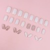 Nail Tip, Short, 24 Pieces, False Nails, Silver Foil, White,