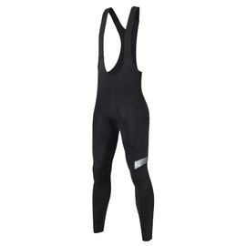 Santic Men's Cycling Bibs Pants Cycle Wear Tights 4D Padded Road Bike Long Pants with Pocket Black