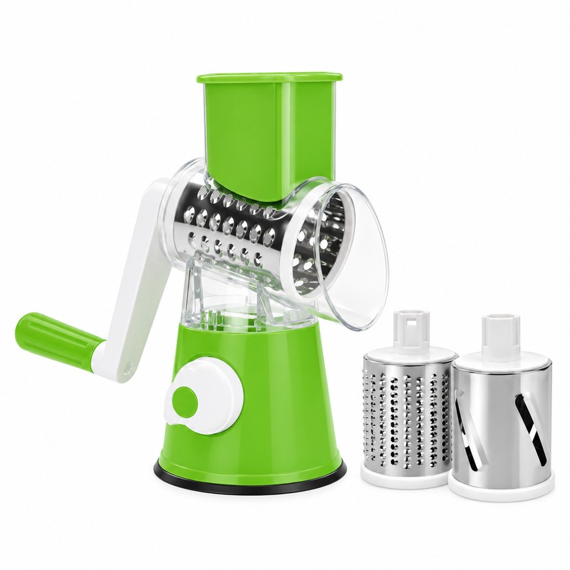Rotary Vegetable Slicer for Meal Prep – Manual Drum Grater