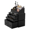 READAEER Makeup Organizer 3 Pieces Cosmetic Storage Case with 6