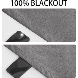 RYB HOME Grey 100% Blackout French Door Linen Curtain for Window, Fully Light Blocking Privacy Window Drapes for Front Doors Lightweight Tie up Shade, W 26 x L 72, 1 Panel