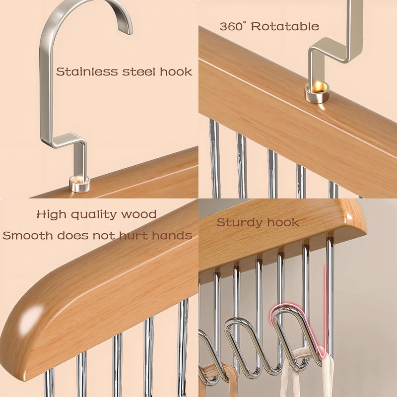 Belt Hangers, 16-piece Storage, 2-Piece Set, 8-Piece Set, Multi-functional, 360