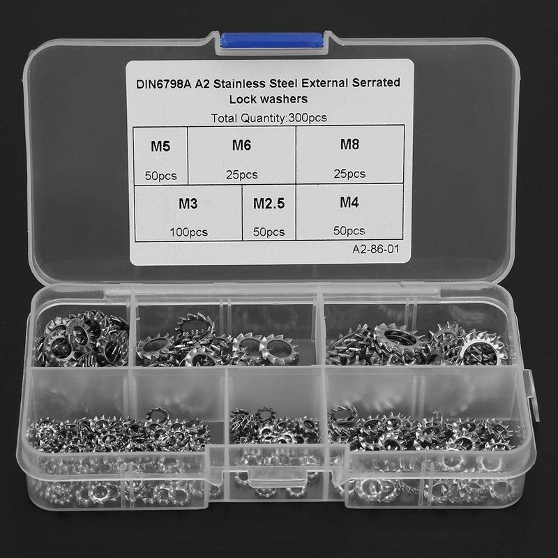 300pcs/set External Dental Lock Washers M2.5 M3 M4 M5 M6