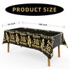 Labeol 3 Pack 30th Birthday Tablecloth, Black and Gold Happy