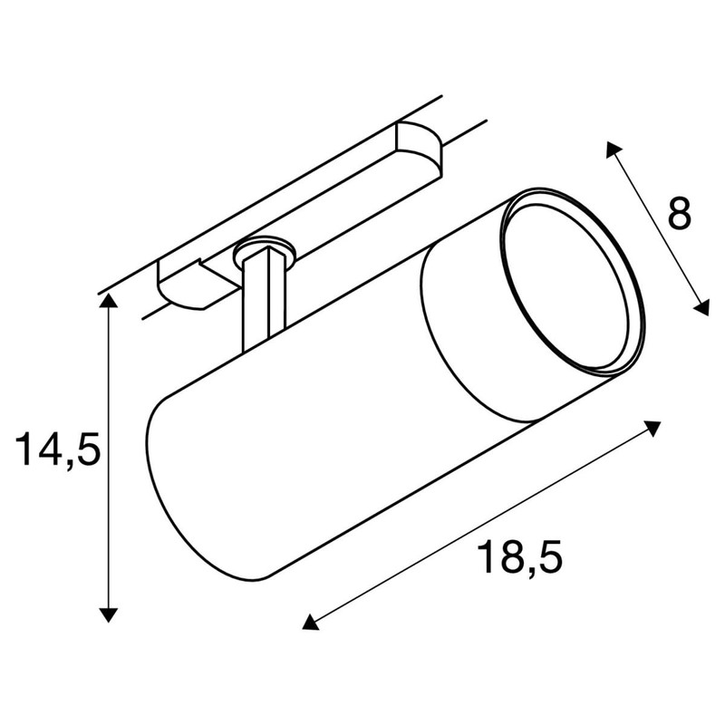 Qub Zoom Rail Spotlight - 3 Phase LED Spot -