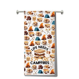 MYSOMY Camping-Küchentuch, Camping-Liebhaber, Geschenk, Campingplatz-Geschirrtuch, Marshmallows, Schokolade, Kekse (Life Needs kt3)