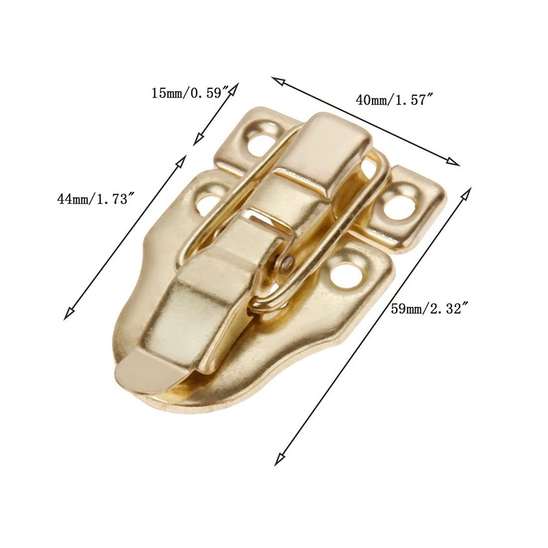 dophee 10Pcs Vitnage Gold Duckbilled Toggle Hasp Latch Clasp Lock