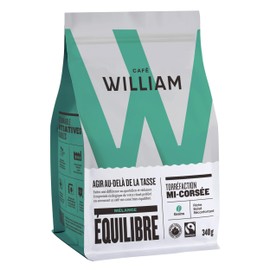 Organic Whole Bean Coffee | Specialty Grade, Certified Fair Trade, Drip, V60, Pour Over, Filter | Café William Sustainably Roasted in Canada - Sustain 340.00 g (Pack of 1)