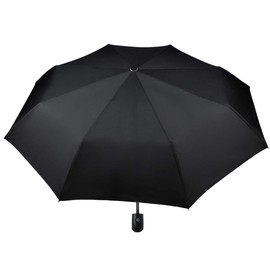 ISO TRADE 3406 Pocket Umbrella Open-Close 110 cm Mini Windproof Black, black