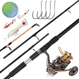 Dr.Fish Saltwater Fishing Rod and Reel Combos Surf Casting 12ft Surf Rod Carbon Fiber 10000 Spinning Reel Heavy Duty Big Game Offshore Inshore Fishing Complete Outfit GT Popper
