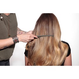 Tearsheet Carbon Wide Tooth Rake Comb with Tail - Beach waves, Beach waver, Texture hairstyle, comb outs, detangle wet hair, no static, no snags no breakage