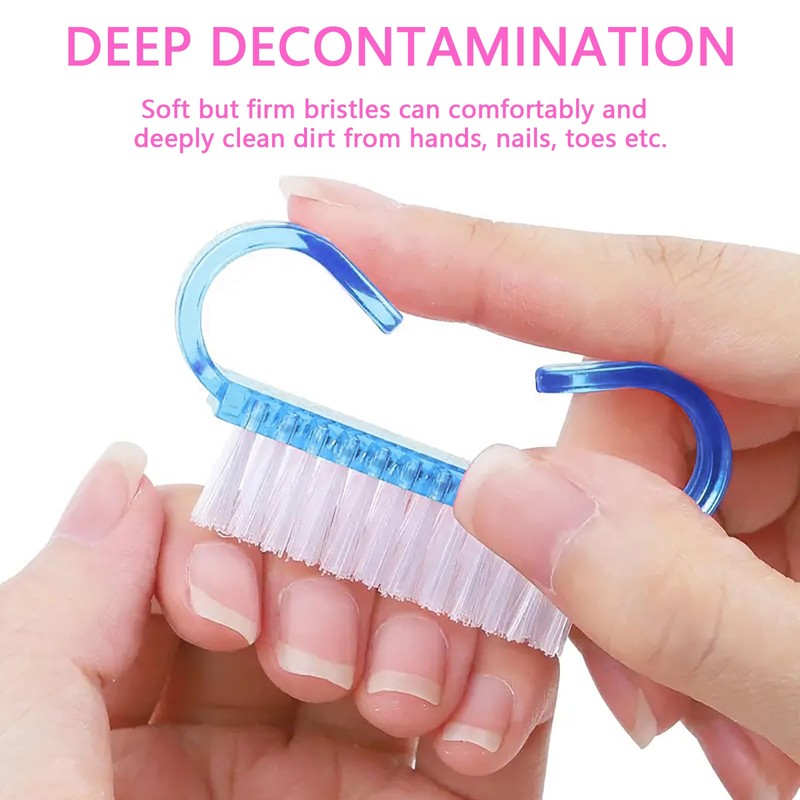 6Pcs Ergonomic Handle Nail Cleaning Brush Comfortable Plastic Handle Scrubbing