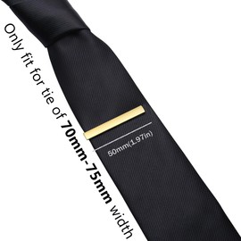 HONEY BEAR 1.97"/2.12"/2.36" Mens Tie clip Bar for Normal Size Tie Business Wedding Gift,5/5.4/6cm (Brushed Gold Horizontal 5cm)