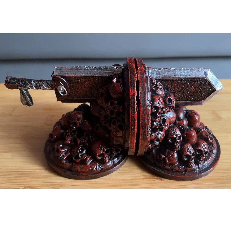 Furious Dragon Slayer Bookends Set for Practical Book Decoration, Resin