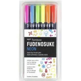 Tombow FUDENOSUKE 3 Pk. Bundle Lot Calligraphy, Colors & Neon Brush Pens 19 pc.