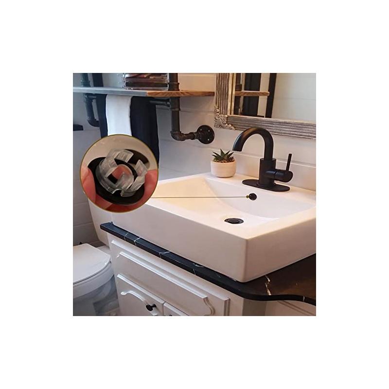 2 Pack Sink Overflow Ring Matte Black Bathroom Vanity Sink