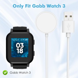 MoKo Charger Compatible with Gabb Watch 3/3e, Portable Magnetic Charger Dock with 3.3 ft/1 m USB Charging Cable for Gabb Watch 3/3e, White
