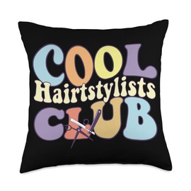 Hair Stylist Gifts Hair Hustler Shirts Cool Barber Cool Hairstylists Club Hairdresser Hair Cutting Expert Throw Pillow, 18x18, Multicolor