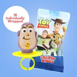 Imaginings 3 Toy Story Individually Wrapped Lollipop Rings Birthday Party Supplies, Buzz Lightyear, Rex, and Hamm, Character Shaped Suckers, Pack of 18