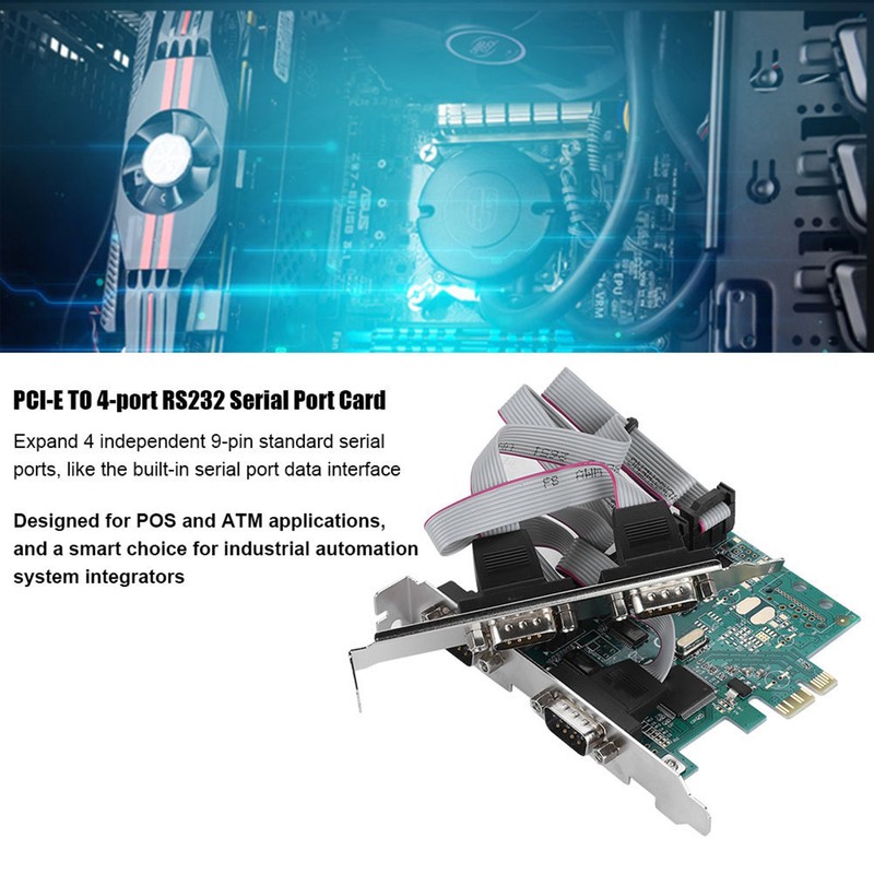 PCI-E to RS232 4 port Serial Port Converter PCI Express