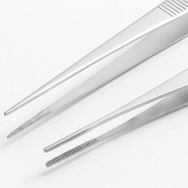 Eabdice Pack of 5 Kitchen Tweezers Stainless Steel Bone Tongs for Fish, Tweezers Bones Flat, Mainly Used for Processing Fish Bone, Fish Meat and Other Fish Foods