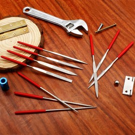 HARSKIYER 10pcs Metal File Set, 3x140mm Mini Diamond Needle File Set Fine File Tools Small Steel Files Riffler File Set for Wood Metal Jewelry Crafts Glass Stone Polishing Carving