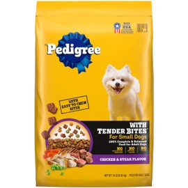 Pedigree Pedigree with Tender Bites for Small Dogs Adult Dry Dog Food, Chicken and Steak Flavor, 14 lb. Bag