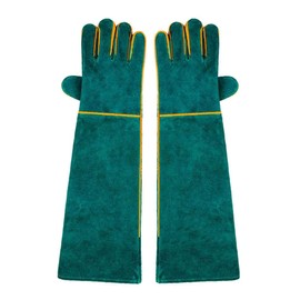 Animal Handling Anti-bite/Scratch Durable Gloves,Breathable Canvas Lining for Dog Cat Bird Snake Parrot Lizard Wild Animals Protection Thickened Gloves (green)