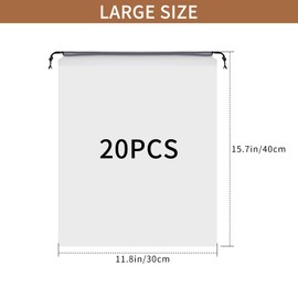 Shoe Bags with Drawstring 20 Pieces, PE Shoe Bags for Travel, Transparent Waterproof Storage Bag, Multifunctional Shoe Bag for Men and Women, Dustproof and Practical