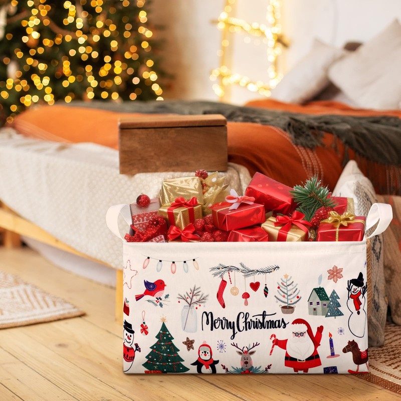 Weysat Extra Large Christmas Storage Baskets for Gifts Empty 16.5
