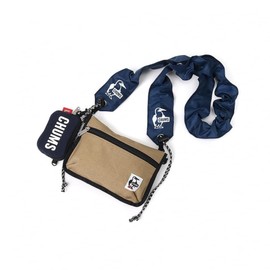 Chums Shoulder Bag, Wearable Sling Shoulder Bag, Sweat, Nylon, navy/beige, Free size