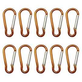 Merrowstore Carabiner, Aluminum, 10 Pieces, Gourd Shape, Length 1.8 inches (46 mm), Accessory Key Holder, One Size, Orange