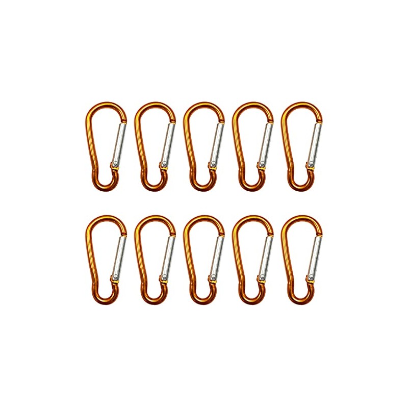 Merrowstore Carabiner, Aluminum, 10 Pieces, Gourd Shape, Length 1.8 inches